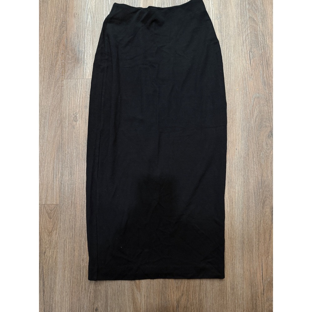 Babaton Aritzia Black Midi Pencil Skirt Back Slit Italian Fabric Small